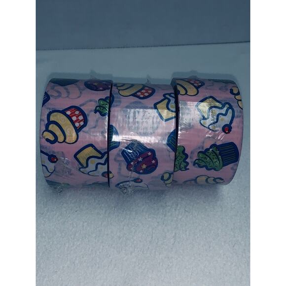 Lot of 3 Duct Tape Cupcake Fashion 1.88" x 10 Yds Crafts Repairs Decorate NOS - Picture 3 of 7